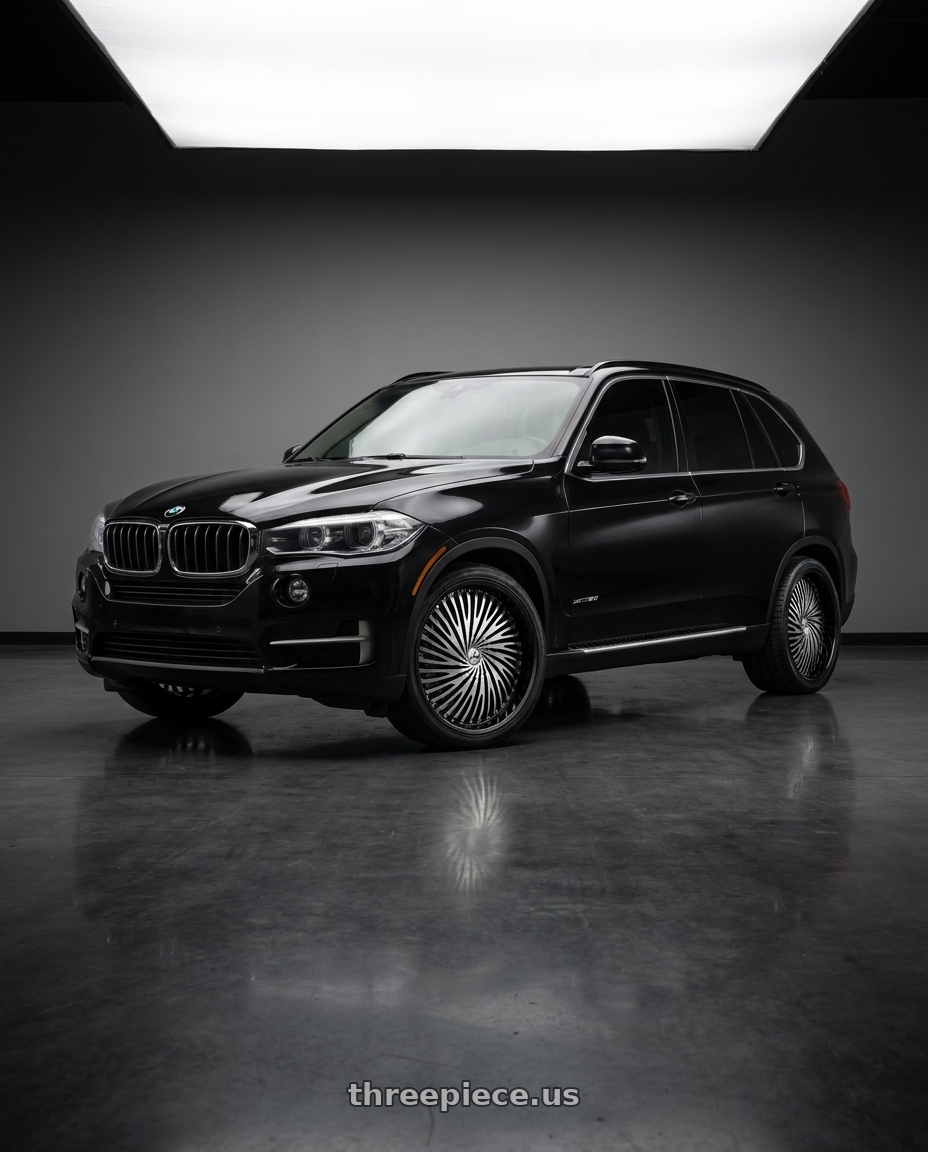 2016 bmw x5 with Azara AZA-526 5x115 / 5x120 26x9.5 +15 Gloss Black & Machined wheels