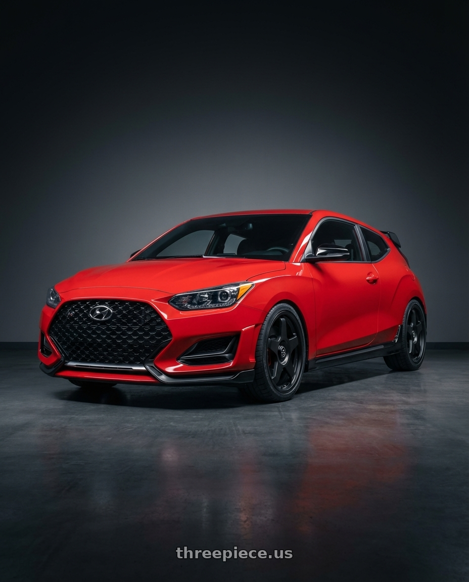 2022 Hyundai Veloster N with fifteen52 CHICANE 5x114.3 / 5x120 19x8.5 +35 ASPHALT BLACK (SATIN BLACK) wheels