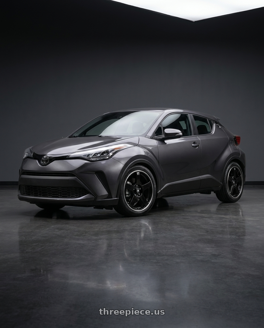 2022 Toyota Chr with Motegi MR116 FS5 5X100/5X114.3 18X8 +45 GLOSS BLACK MACHINED FLANGE wheels