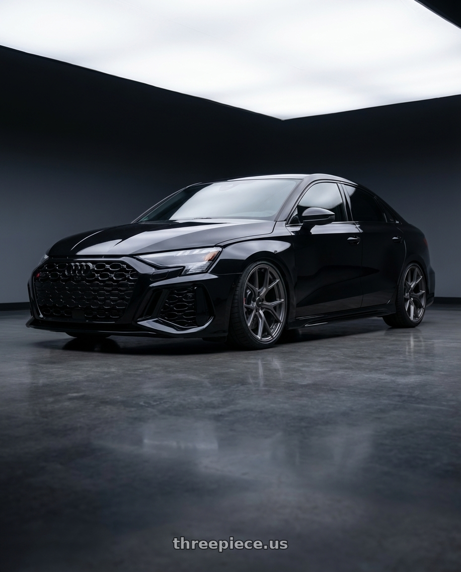 2022 Audi RS3 8Y with Konig Ampliform 5x112 19x8.5+32 Dark Metallic Graphite wheels