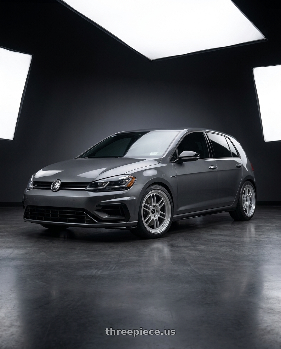 2019 VW Golf R with Enkei RPF1 5x112 18x9+35 Silver wheels