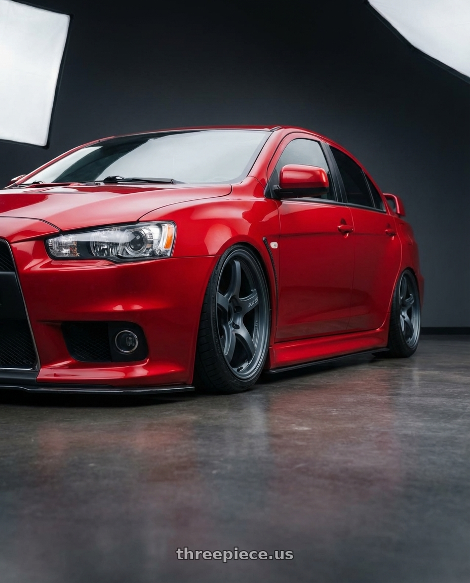 2012 Mitsubishi Lancer Evo X with Gram Lights 57CR 5x114.3 18x9.5+12 Gunblue II wheels