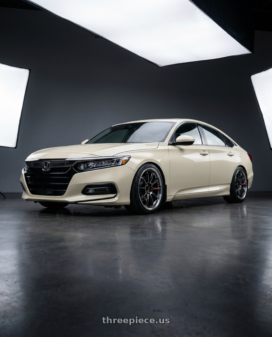 2020 Honda Accord Sport with Work Emotion Zr10 5x114.3 19x8.5 +45 Glim Black Diamond Rim cut wheels