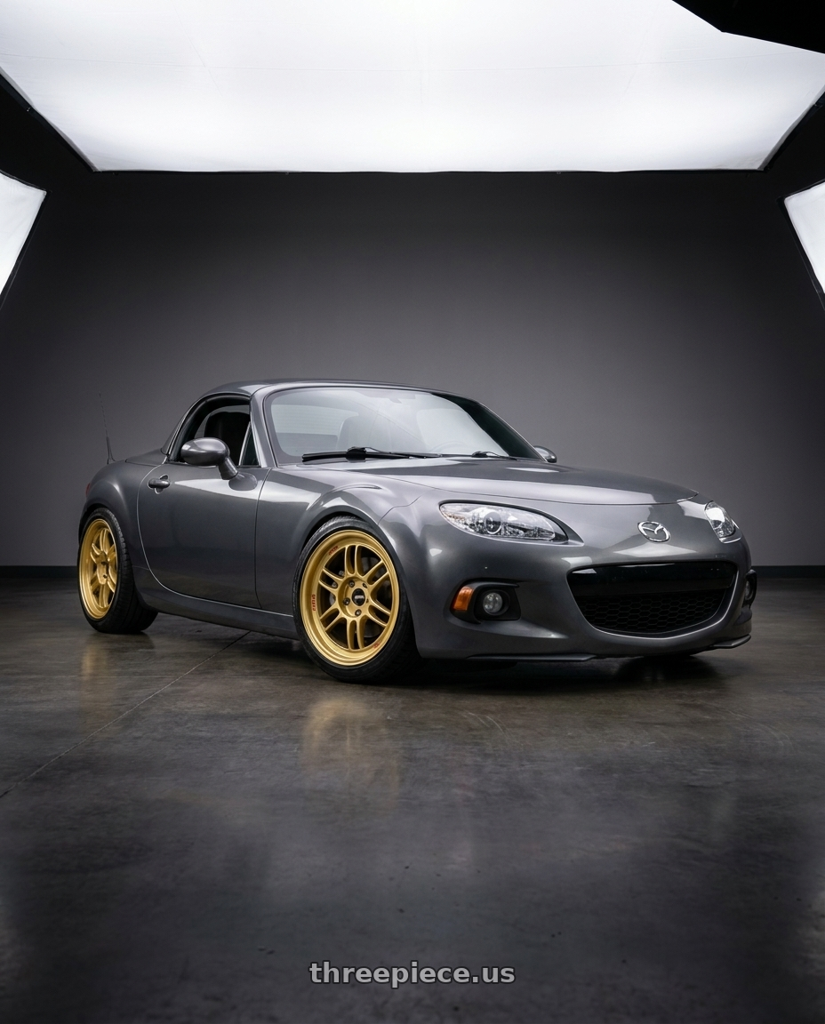 2014 Mazda Miata with Enkei RPF1 5x114.3 17x9+45 Gold wheels