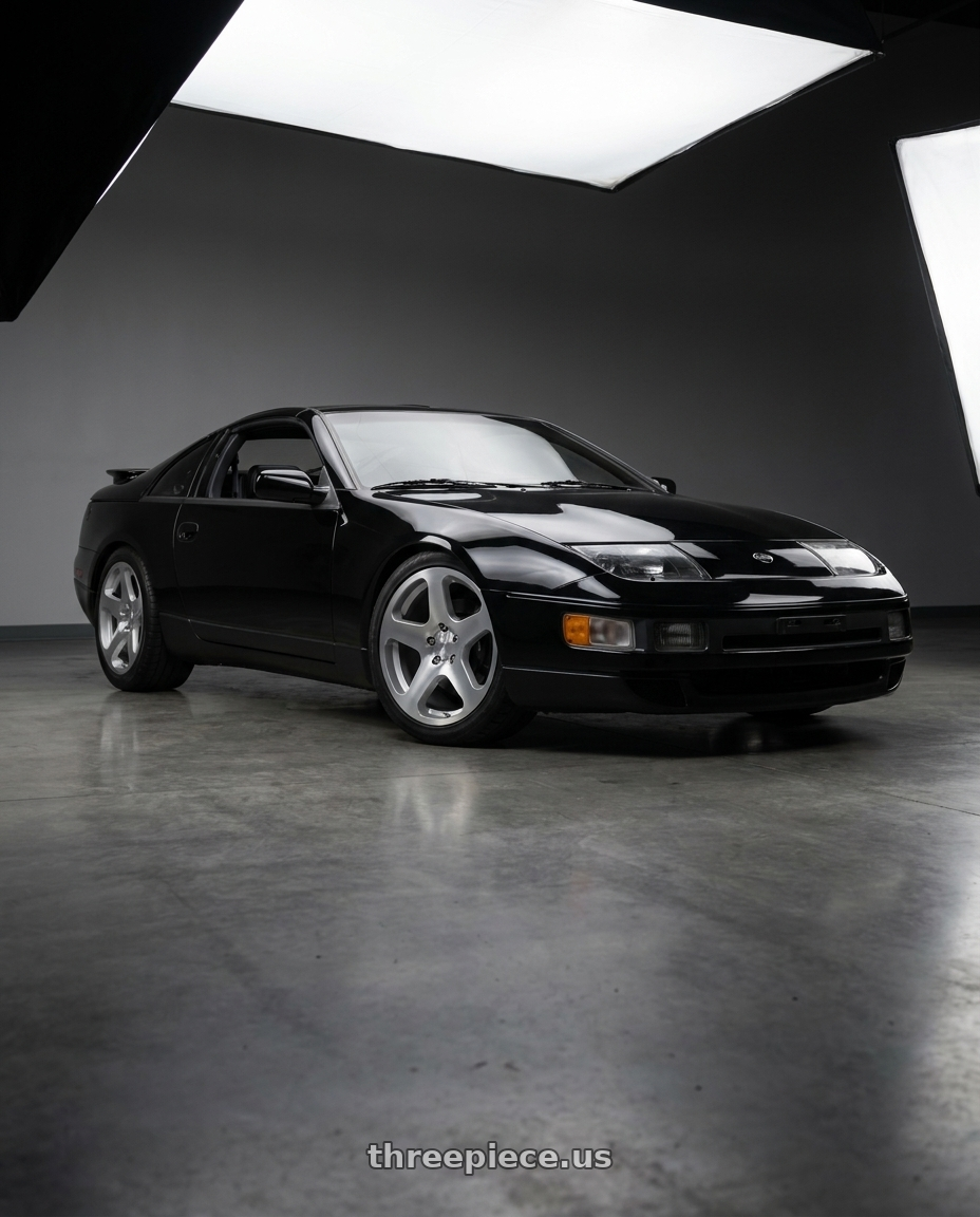1994 Nissan 300ZX with Rotiform RC200 NUE 5X120 20x10 +40 GLOSS SILVER W/ MACHINED FACE wheels
