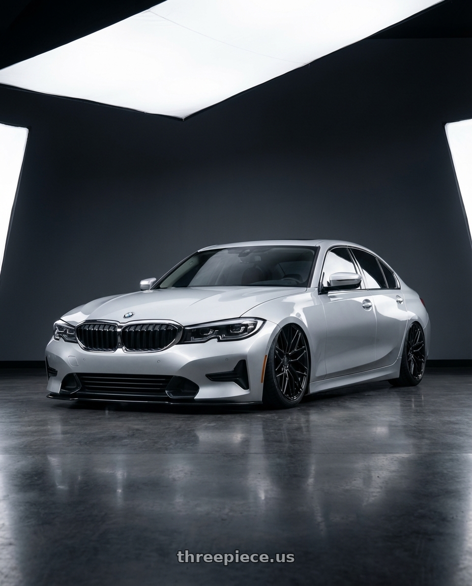 2023 BMW 3 Series G20 with Avant Garde Wheels M520R 5X112 19x8.5 +35 Gloss Black wheels