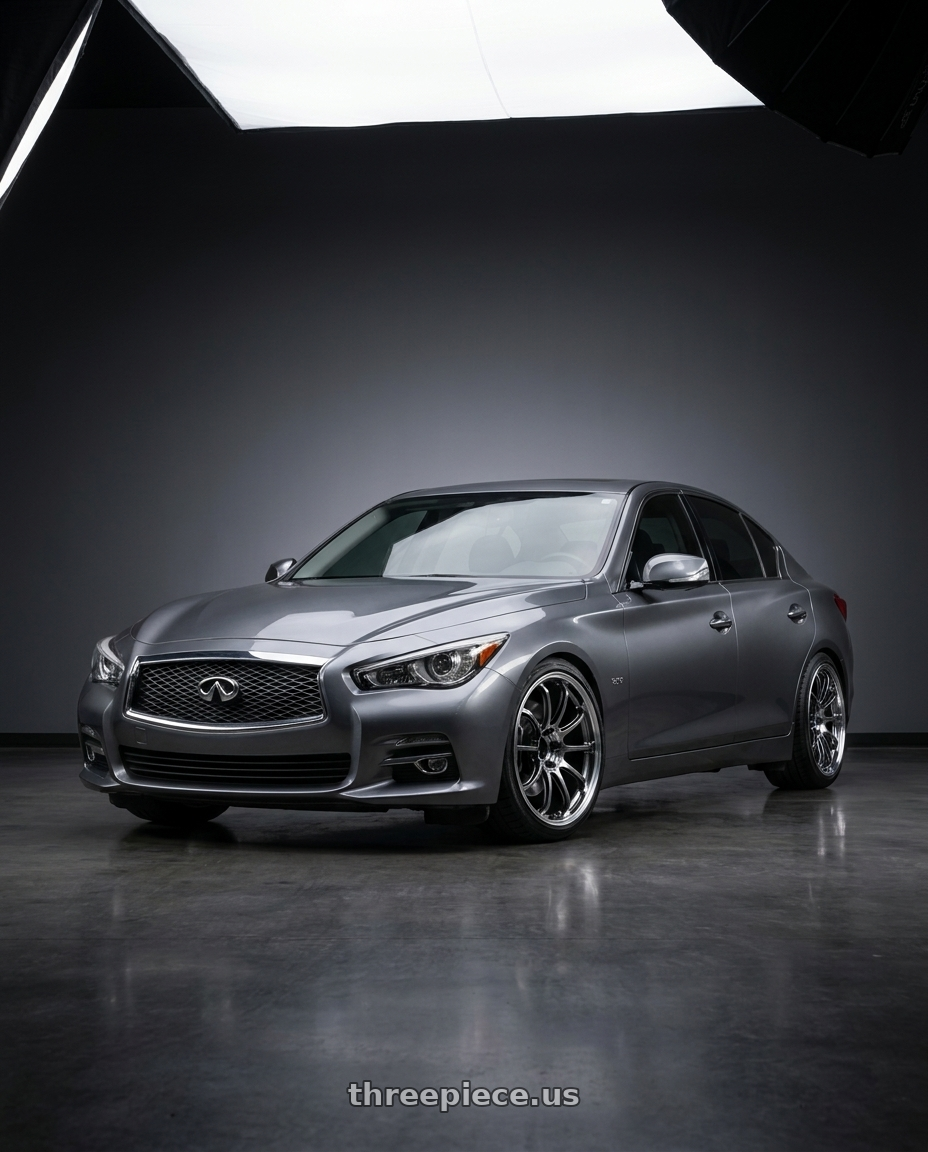 2014 infiniti q50 with Advan Racing RZ-DF2 5x100 19x8.5 +45 DIAMOND CUT & HYPER PLATINUM BLACK wheels