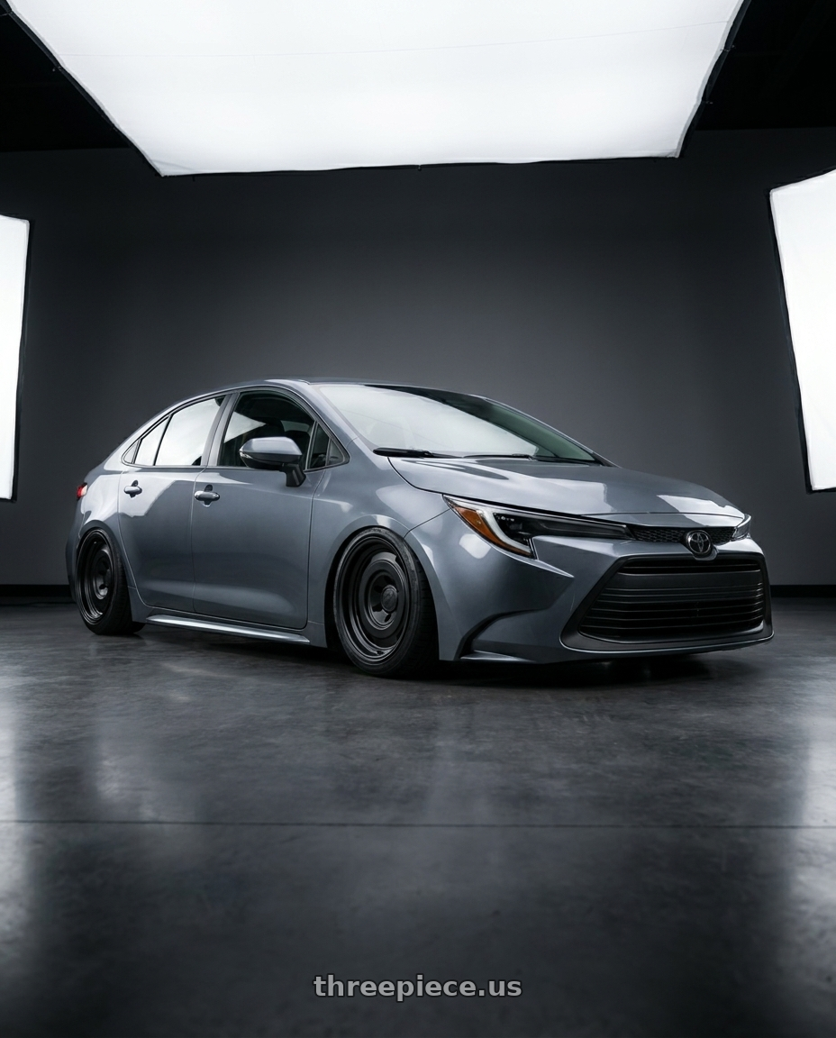 2025 Toyota corolla with fifteen52 ANALOG HD 5x120 17x8.0 +25 ASPHALT BLACK (SATIN BLACK) wheels