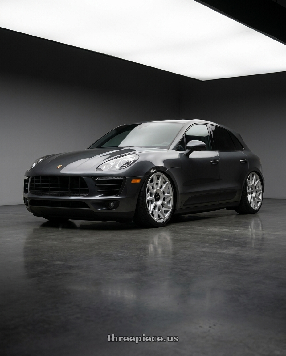 2018 Porsche Macan S with Rotiform 1PC R124 CVT 5X112 19X8.5 +45 GLOSS SILVER wheels