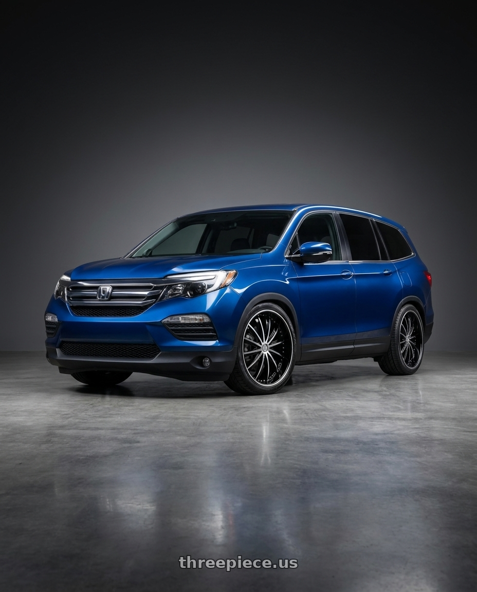 2016 Honda pilot ex-l awd with ELURE 31 6X132/6X139.7 22x9 +30 BLACK MACHINED wheels