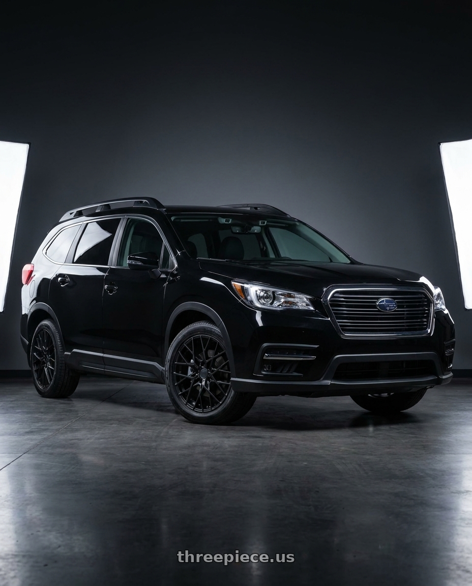 2025 Subaru Ascent Onyx Touring Crystal Black Silica with TSW SEBRING 5X108 17X8 +40 MATTE BLACK wheels