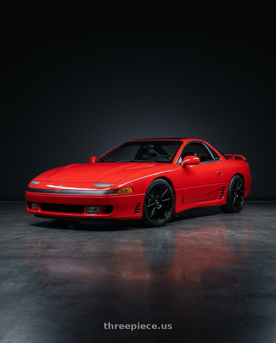 1993 Mitsubishi 3000gt vr4 with MRR GF7 5x114.3 19x8.5  +35 Black wheels
