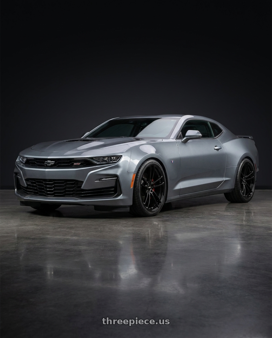 2021 Chevrolet Camaro SS with American Racing AR941 MACH FIVE 5X120 20X10 +22 GLOSS BLACK wheels