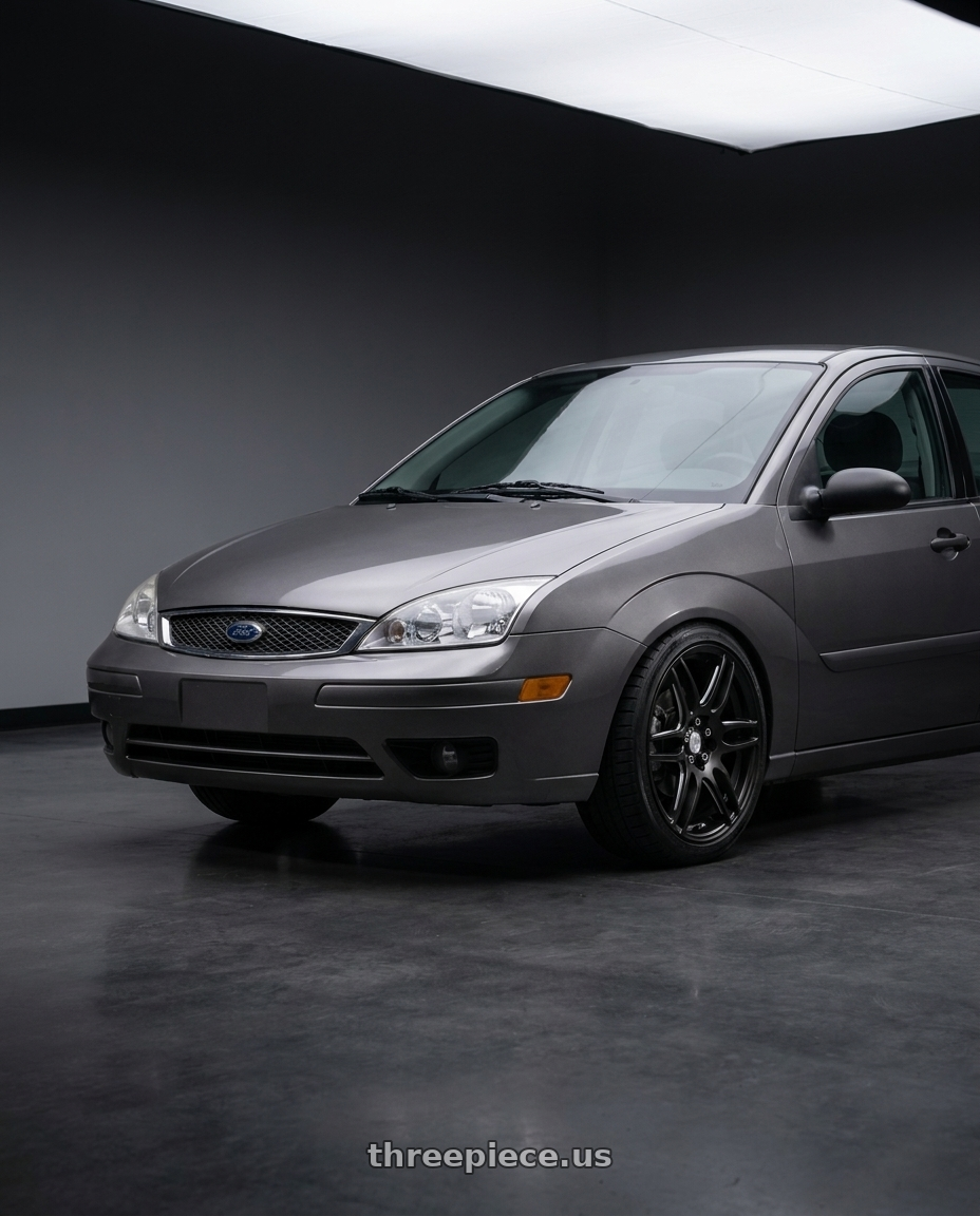 2006 Ford Focus Zx4 St with Niche 1PC M106 NR6 4X100/4X114.3 18X8 +40 MATTE BLACK MILLED wheels