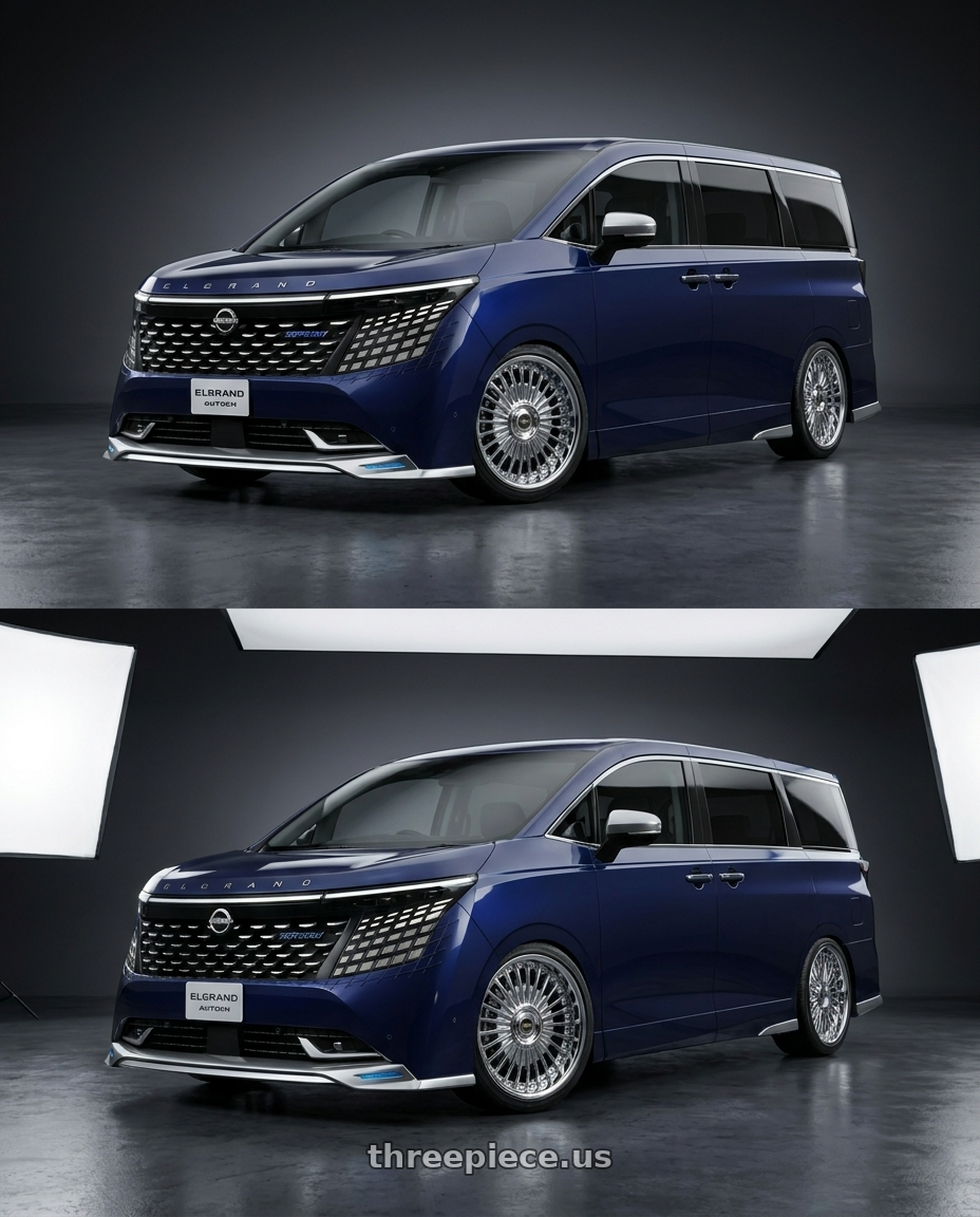 2026 nissan elgrand with Work Emitz Chrome 5x100 19x10.0 +38 wheels