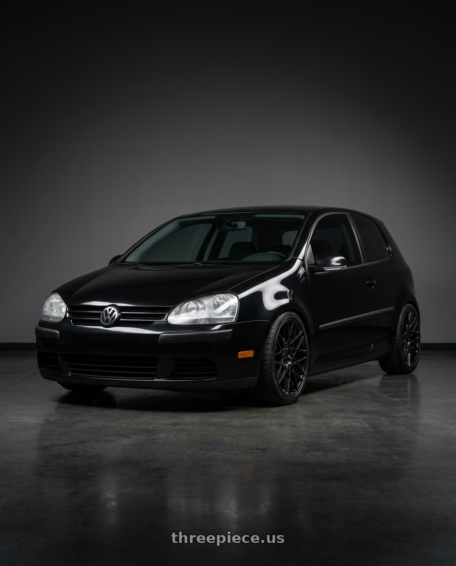 2009 Volkswagen rabbit with Rotiform 1PC R112 BLQ 5X112 18X8.5 +35 MATTE BLACK wheels