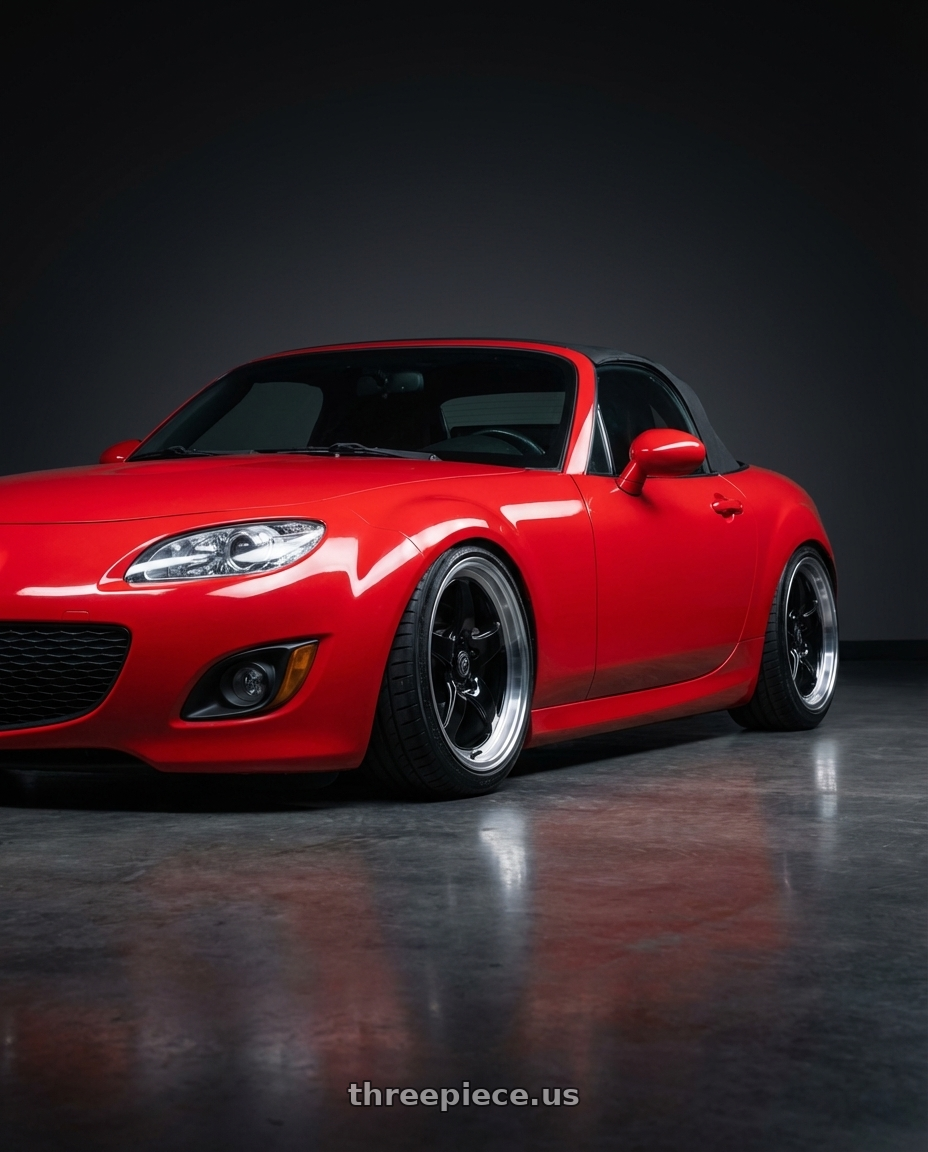 2012 Mazda MX-5 Miata NC with Forgestar D5 Drag 5x114.3 17x7 +6 Gloss Black Machined wheels