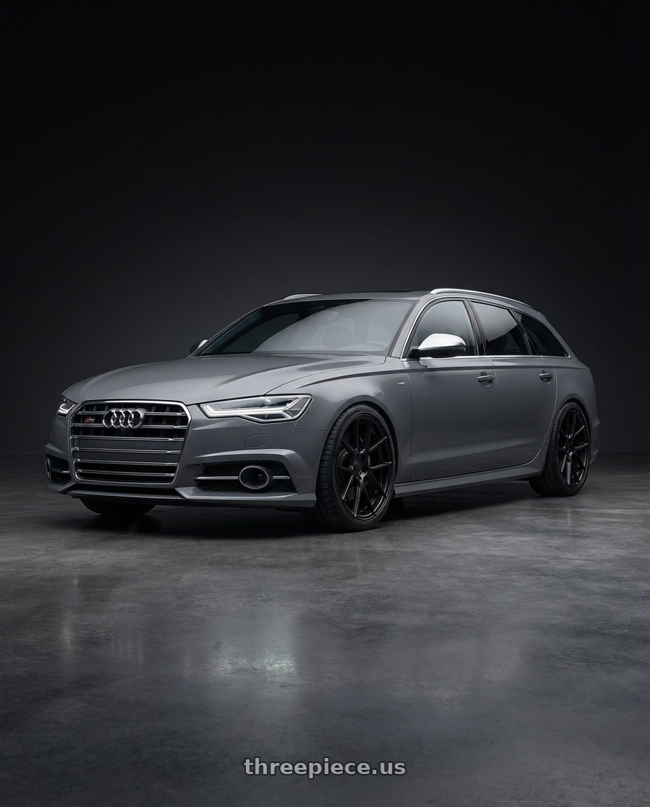 2016 Audi S6 C7 with Avant Garde Wheels M510 5X112 20x8.5 +32 Matte Black wheels