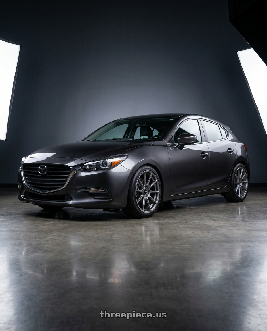 2017 Mazda Mazda3 Hatchback Grand with Enkei TS10 5x114.3 18x8+50 Grey wheels