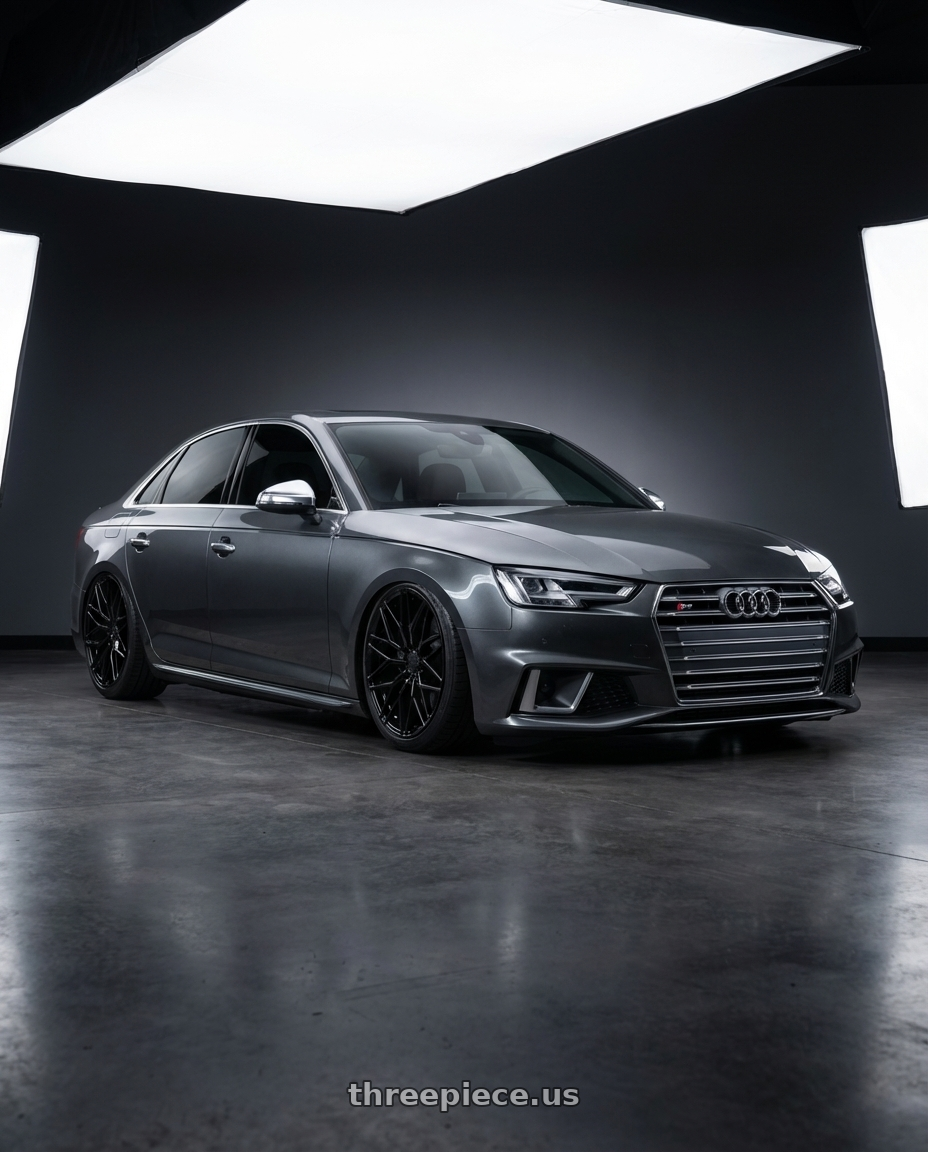 2023 Audi S4 B9 with Avant Garde Wheels M520R 5X112 20x10 +35 Gloss Black wheels