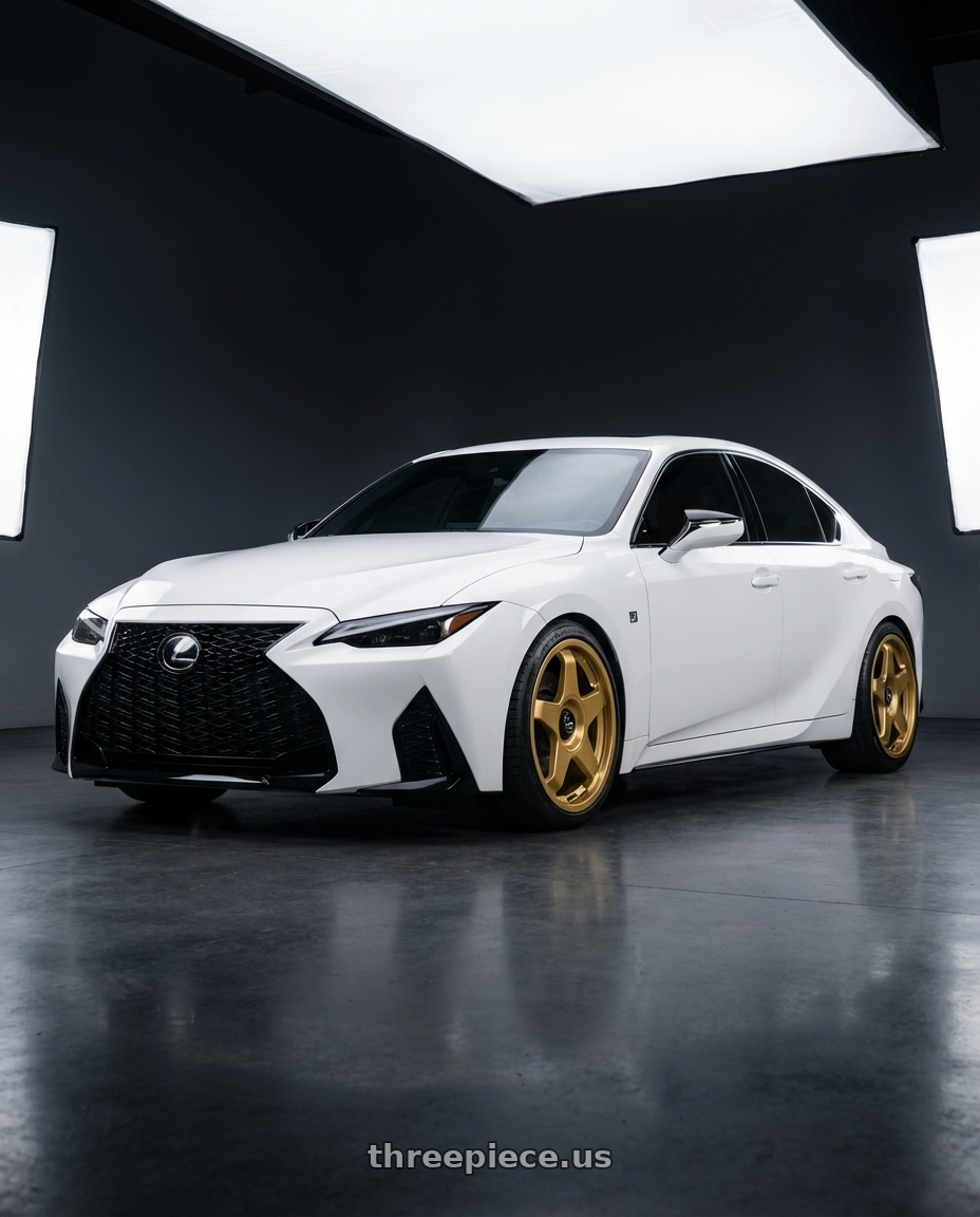 2024 Lexus IS 350 with fifteen52 CHICANE 5x114.3 / 5x120 19x8.5 +35 GOLD (GLOSS GOLD) wheels