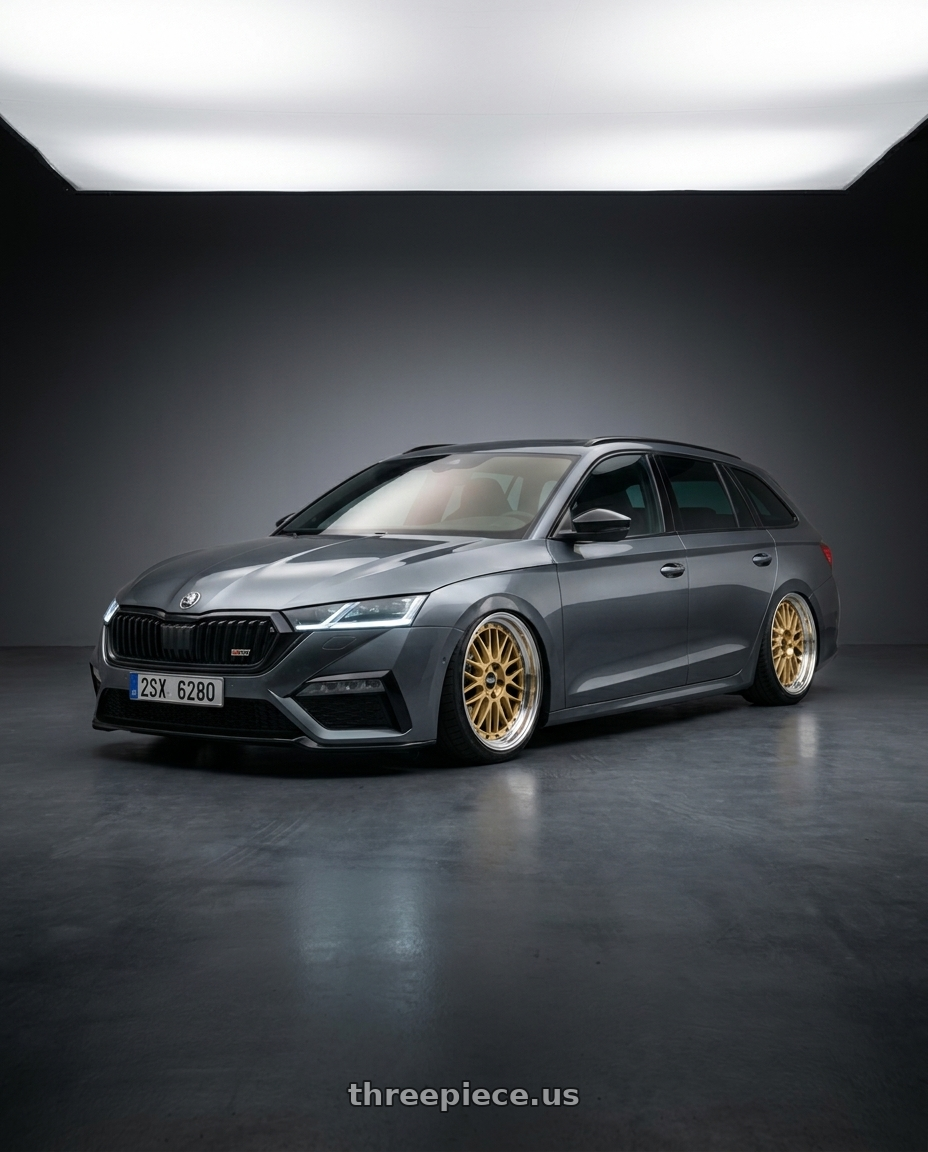 2024 Koda octavia combi rs with BBS LM 5x114.3 18x9.0+42 Gold wheels