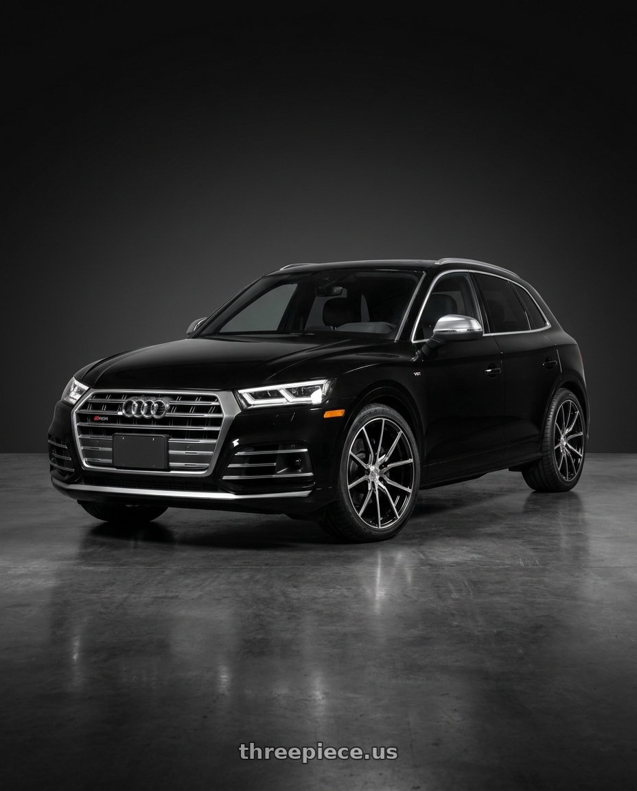 2019 Audi SQ5 with Lexani LX-TWENTY 255/50R19 wheels front three quarter view lowered stance