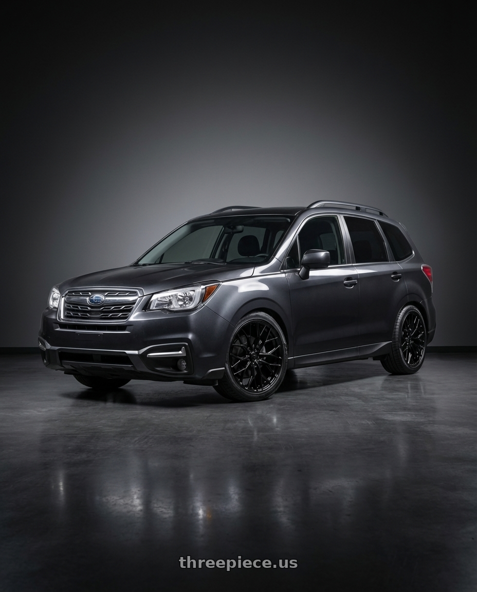 2017 Subaru Forester XT Dark Metallic Grey with DOLCE PERFORMANCE MAGARI 5x120 20x9 +35 Gloss Black wheels