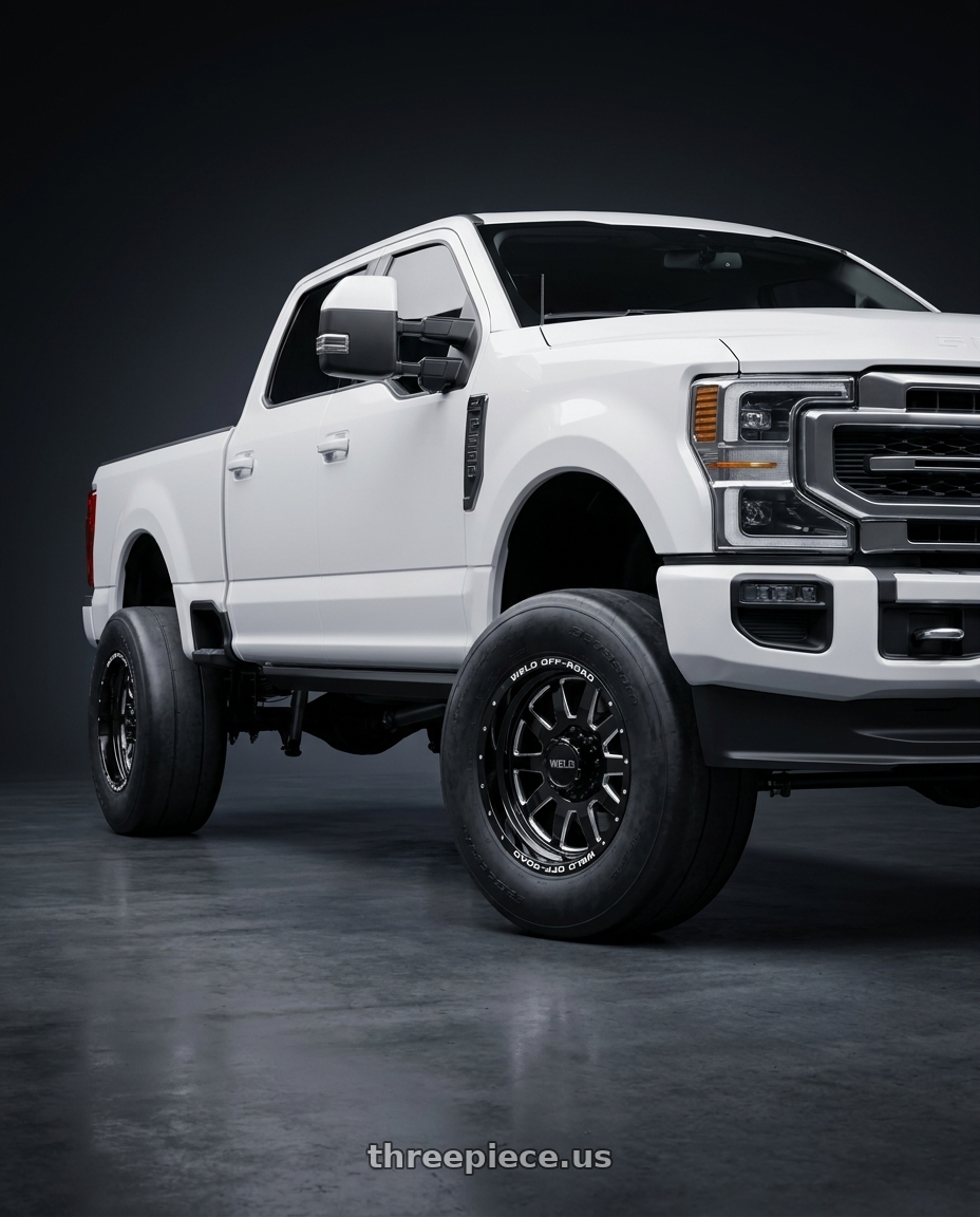 2024 ford f250 with WELD Off-Road Stealth 8x170 20x9 0 Gloss Black/Milled wheels