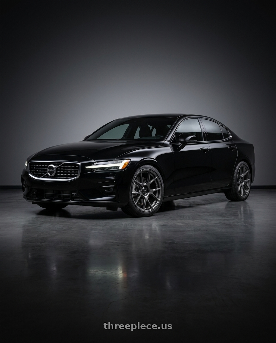2022 Volvo s60 with Konig Ampliform 5x108 18x8.5+43 Dark Metallic Graphite wheels