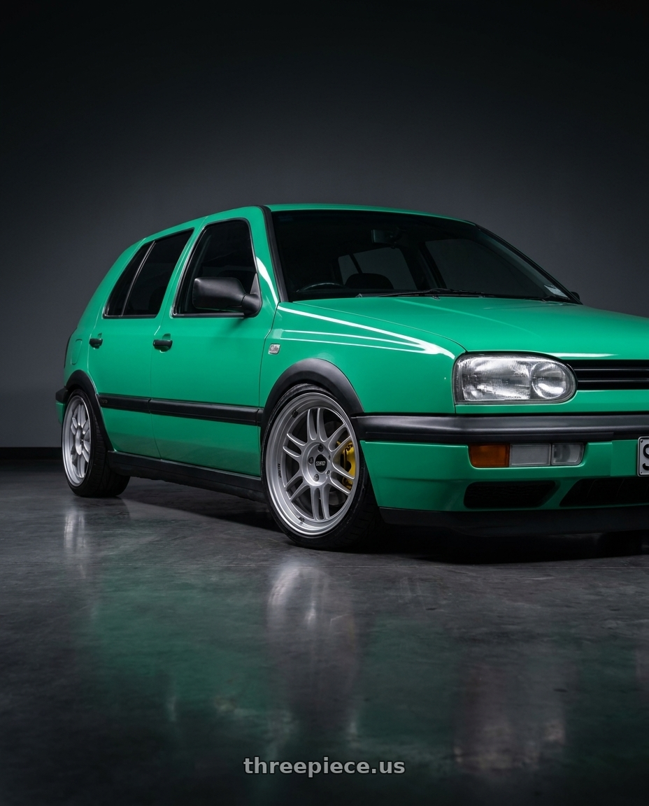 Volkswagen golf 3 vr6 1993 with Enkei RPF1 5x100 16x7+35 Silver wheels