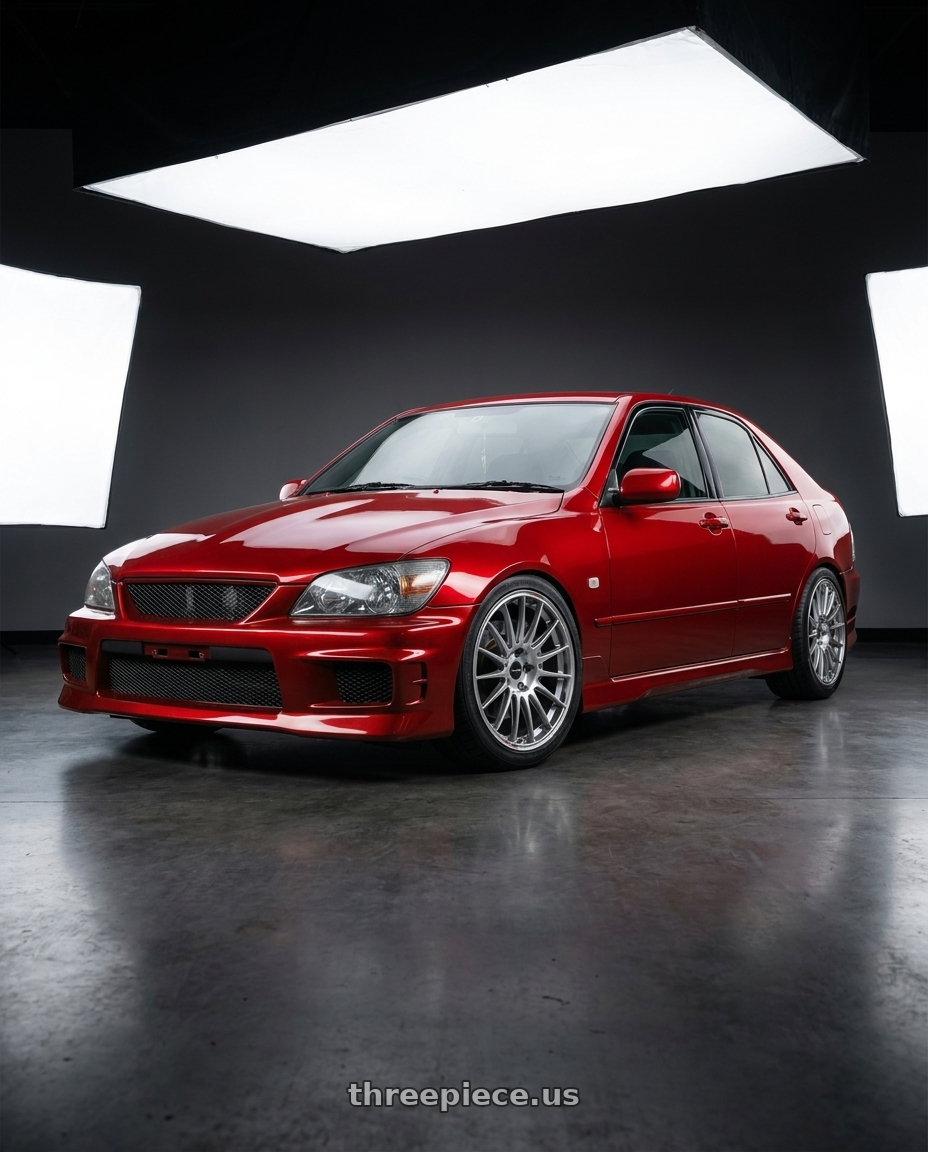 2001 Toyota Altezza with Enkei GTC02 4x100 17x8+42 Hyper Silver wheels