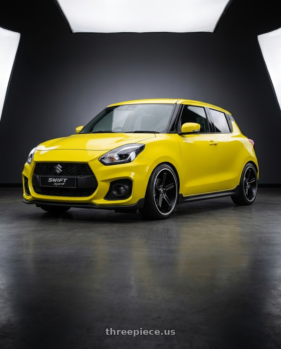 2019 Suzuki Swift with Motegi MR122 4X100/4X114.3 18X9 +45 SATIN BLACK W/ MACHINED STRIPE wheels