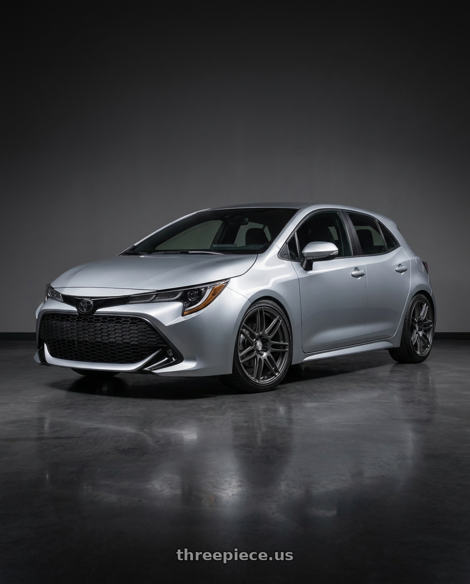 2019 Toyota Corolla Hatchback Se with Niche 1PC M105 NR6 5X100/5X114.3 18X8 +40 MATTE GUN METAL wheels