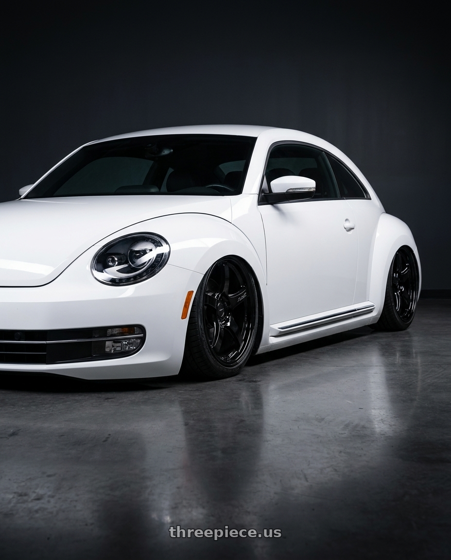 2016 Volkswagen Beetle Turbo with Gram Lights 57CR 5x112 19x10.5+22 Glossy Black wheels