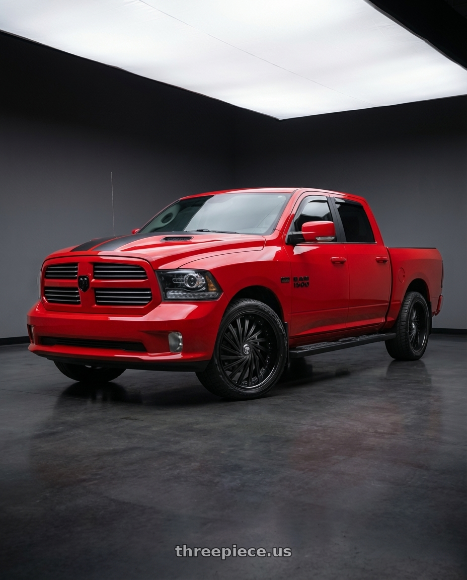 2016 Dodge Ram 1500 with DUB 2PC S241 DAZED 5X120.65/5X127 26X9 +5 MATTE BLACK DOUBLE DARK TINT wheels