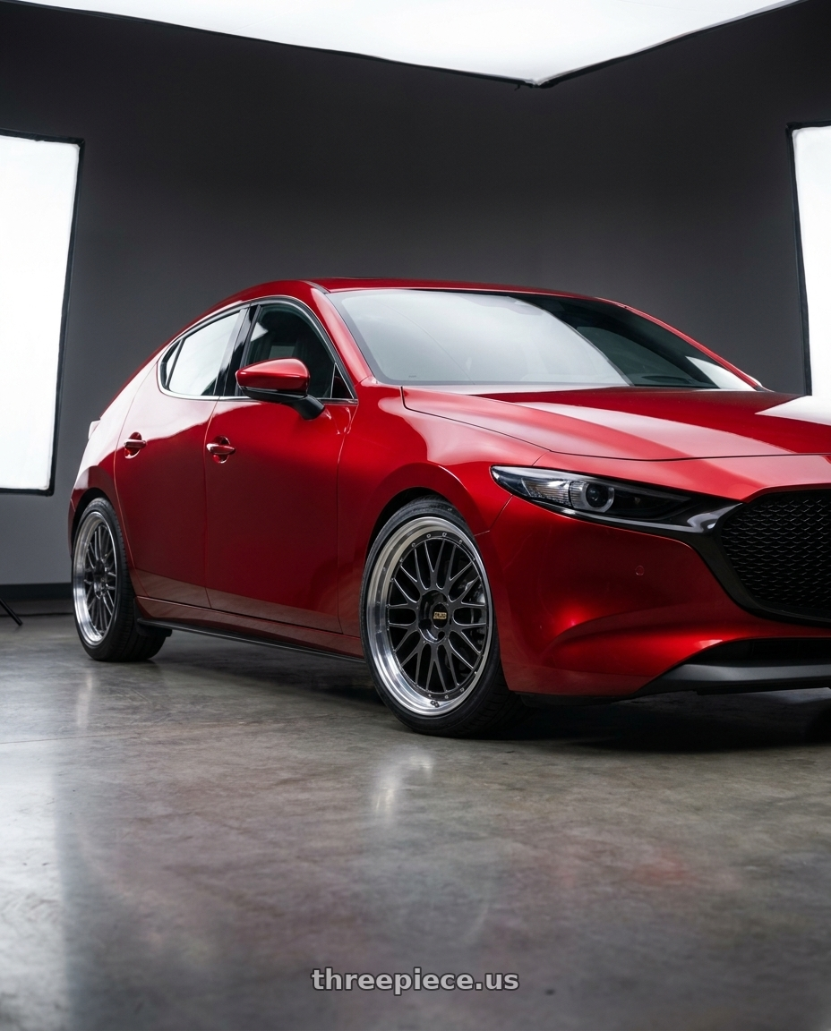 2024 Mazda 3 with BBS LM 5x120 19x9.0+27 Diamond Black wheels