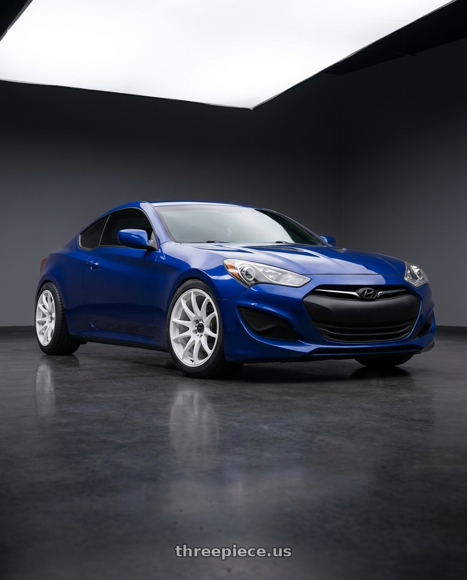 2013 Hyundai genesis coupe 2.0t with Vors TR4 5x114.3 19x8.5  +35 White wheels