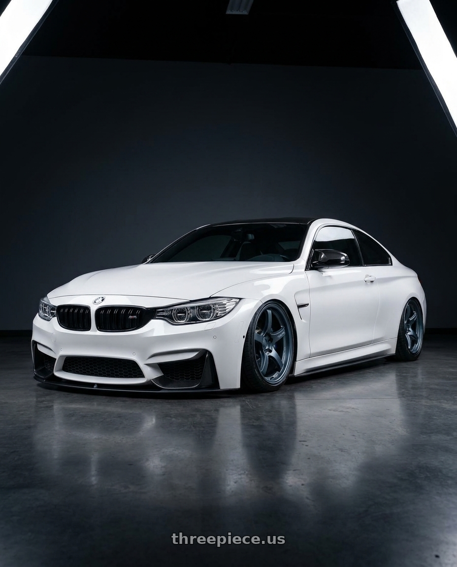 2018 BMW M4 F82 with Gram Lights 57CR 5x120 19x9.5+35 Gunblue II wheels