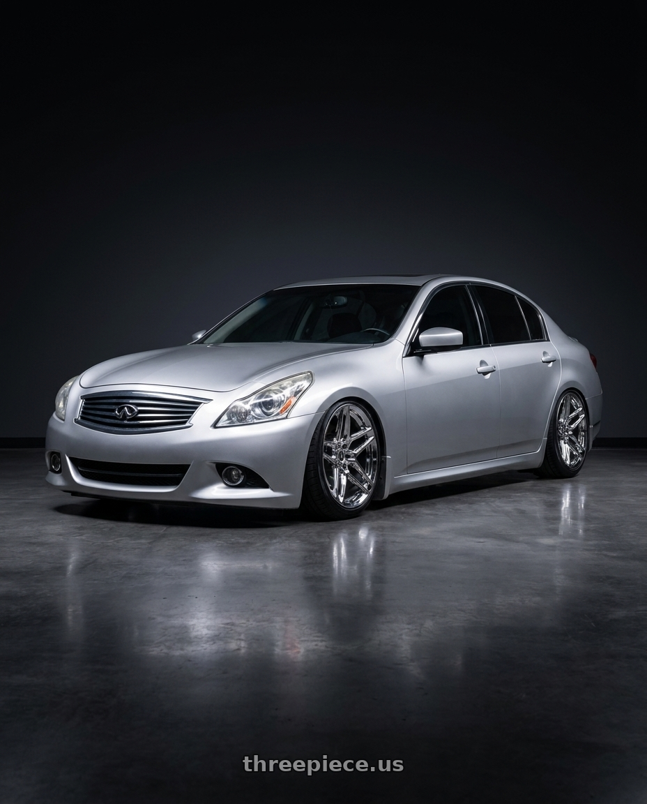 2011 Infiniti g37 with HERITAGE WHEEL EBISU MONOC 5x114.3 19x9.5 +38 CHROME wheels