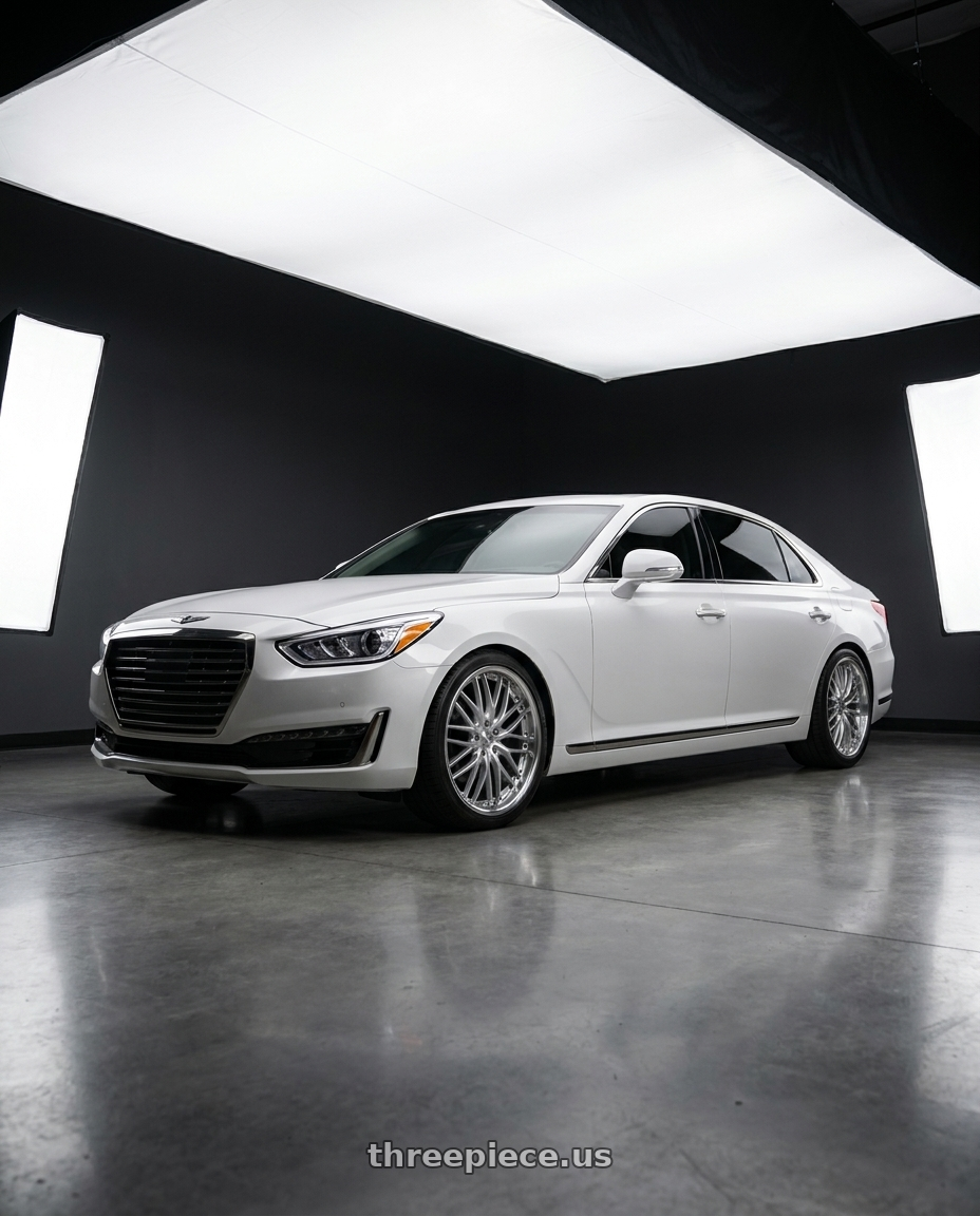 2018 genesis g90 ultimate with MRR GT1 5x114.3 20x8.5  +35 Hyper Silver Machine Lip wheels