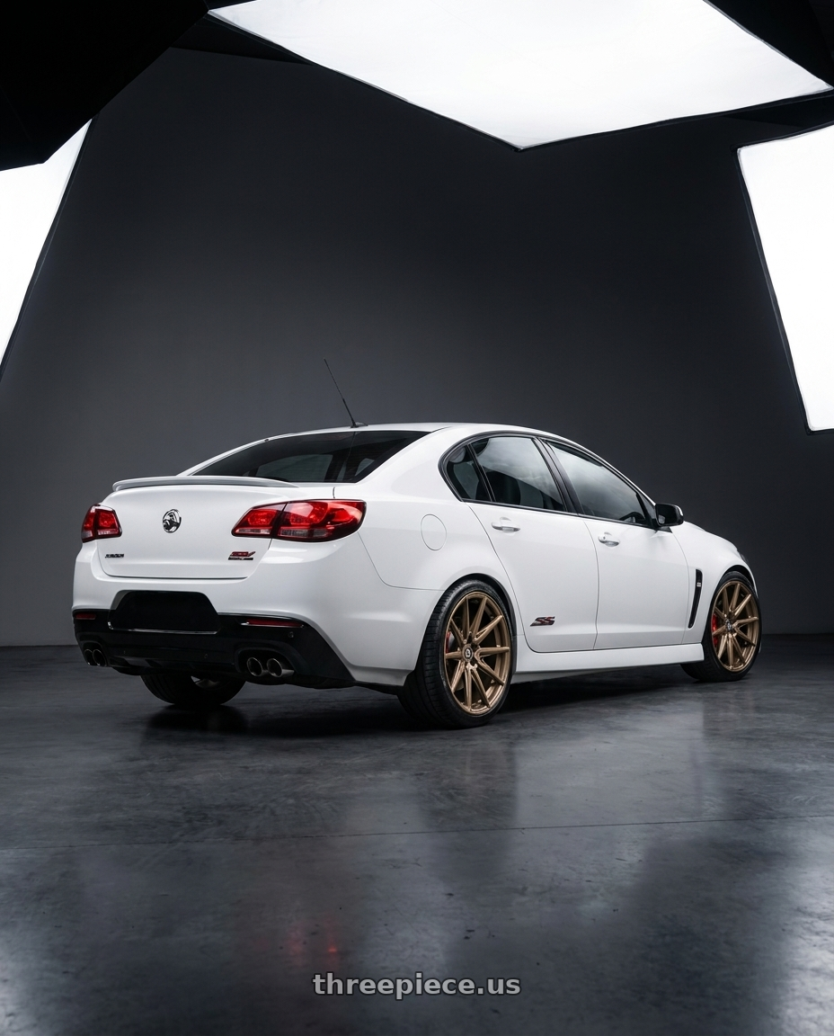 2016 Holden Commodore ssv redline with Brada Wheels CX2 5x112 19x11 +15 Satin Bronze wheels rear three quarter view square tires