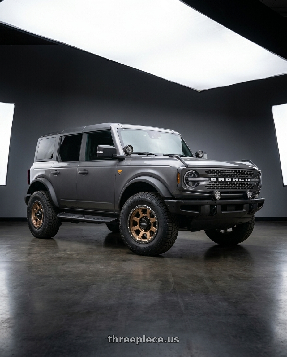 2023 Ford Bronco Badlands with Vision Off-Road 350 Ojos 6x139.7 17x9+12 Bronze wheels