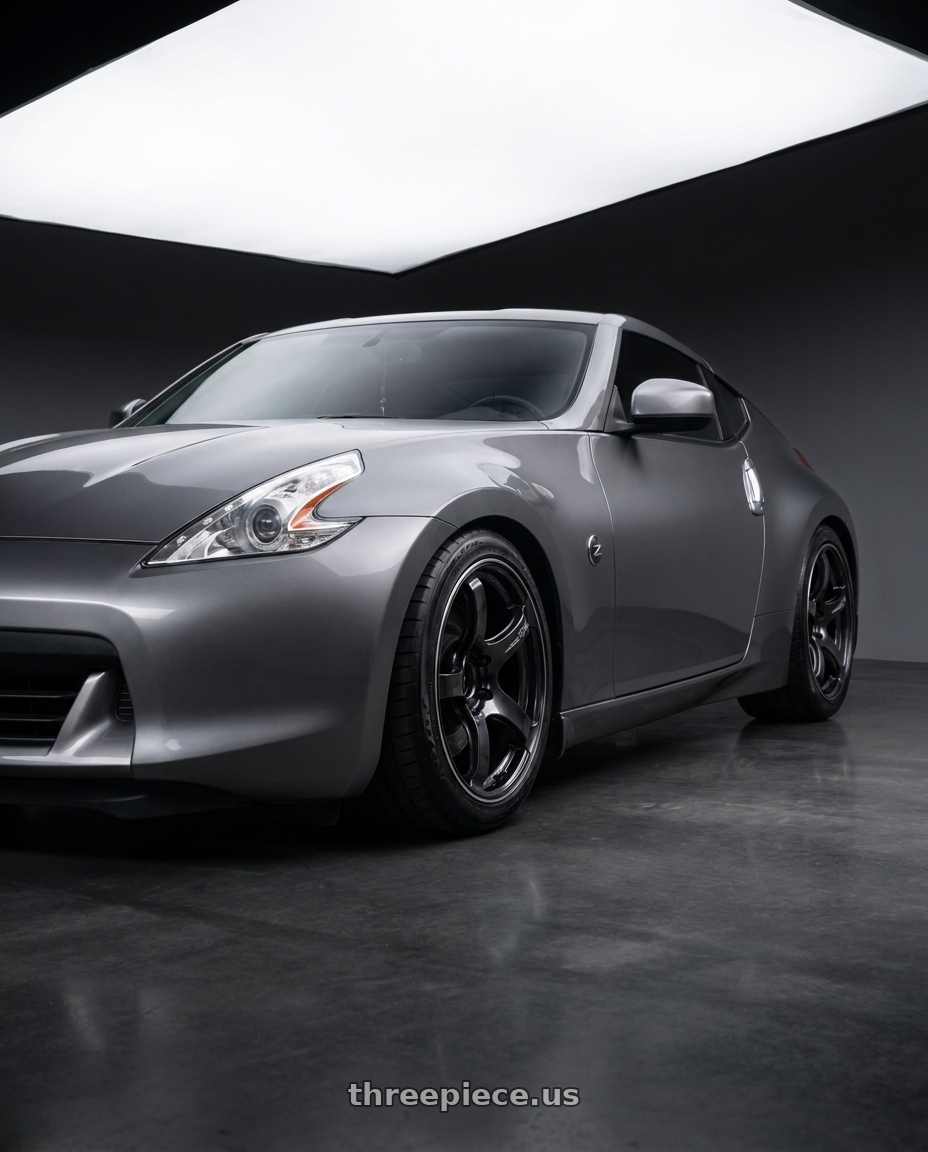 2009 Nissan 370 Z with Advan Racing TC4 5x114.3 18x11.0 +15 BLACK GUNMETALLIC & RING wheels