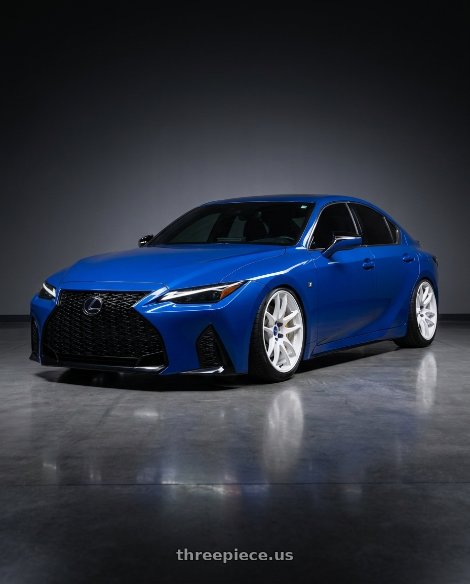 2021 Lexus IS 350 F-Sport with Work Emotion Cr Kiwami 5x114.3 19x9.5 +38 White wheels