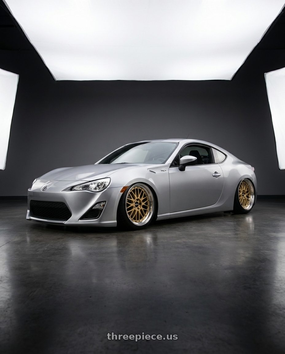 2014 Toyota 86 with BBS LM 5x114.3 18x9.0+42 Gold wheels