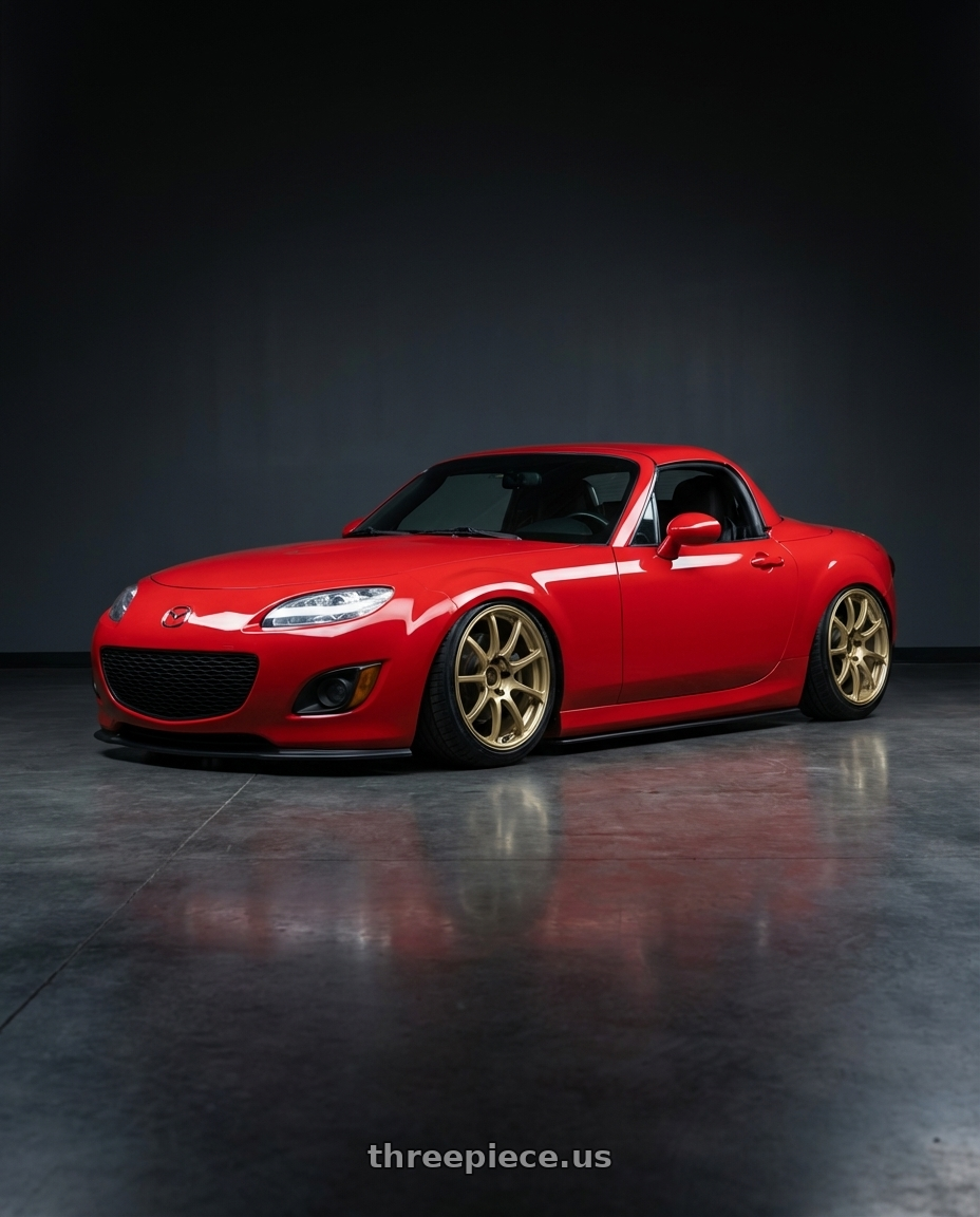 2012 Mazda MX-5 Miata NC with Advan RCIII 5x114.3 17x7+45 Gold wheels