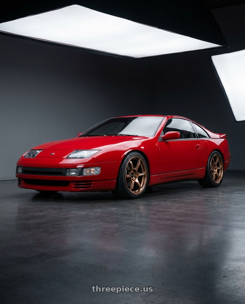 1990 Nissan 300ZX TT Red with Advan Racing RG-4 5x114.3 18x8.5 +37 RACING COPPER BRONZE wheels