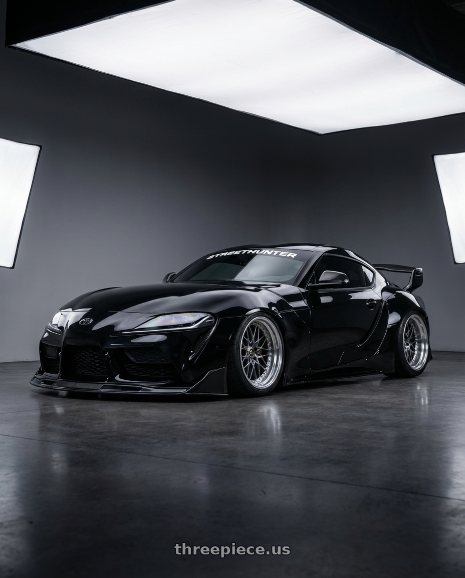 2020 Toyota Supra  with Work Vs-Xv 5x100 18x8.5+27 O Disk Brilliant Silver Black wheels