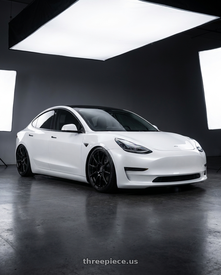 2023 Tesla Model 3 with Forgestar CF10 5x114.3 19x9 +35 Gloss Black wheels